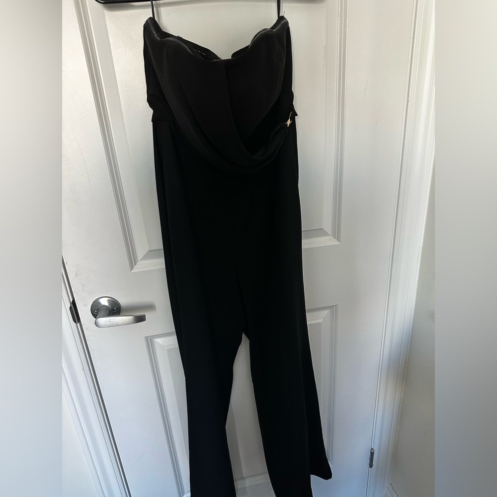 Reiss Black Strapless Jumpsuit